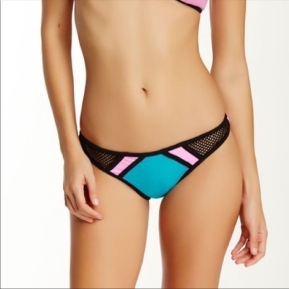 Bikini Lab Pink Geometric Hipster Bikini Bottom S - Picture 1 of 8